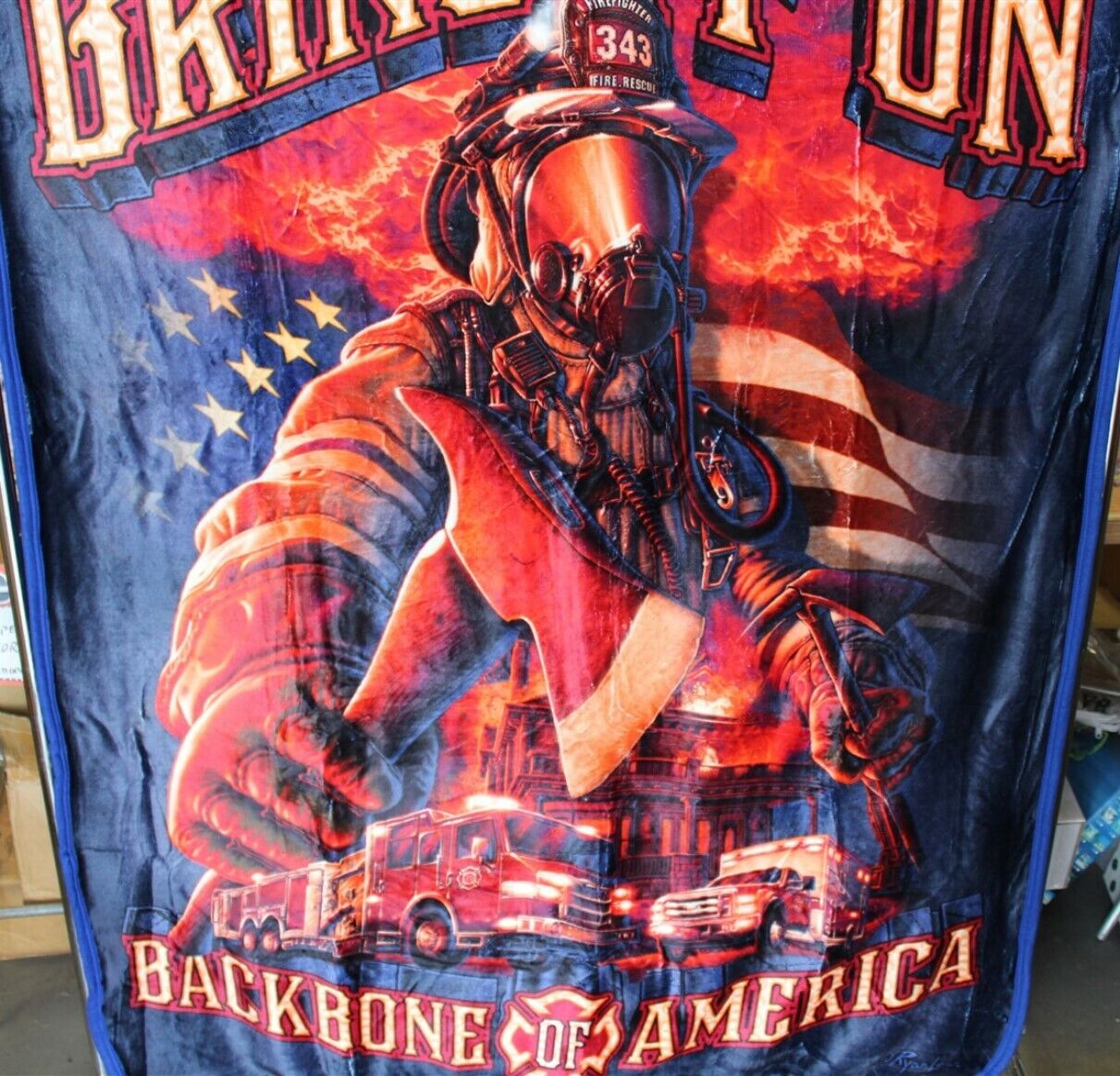 Personalized Firefighter USA Flag Throw Blanket - Gifts Fatherday