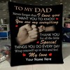 Personalized Fleece Blanket - Heartwarming Gift for Dad from Daughter - Perfect for Father's Day