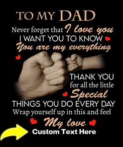 Personalized Fleece Blanket - Heartwarming Gift for Dad from Daughter - Perfect for Father's Day