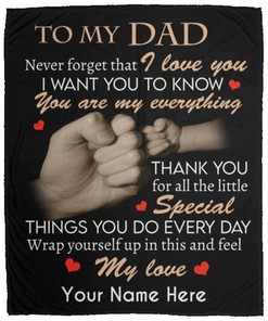 Personalized Fleece Blanket - Heartwarming Gift for Dad from Daughter - Perfect for Father's Day
