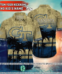 Personalized Georgia Tech Yellow Jackets NCAA Tropical Aloha Hawaiian Shirt and Shorts - Unique Gift For Fans 