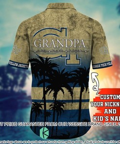Personalized Georgia Tech Yellow Jackets NCAA Tropical Aloha Hawaiian Shirt and Shorts - Unique Gift For Fans