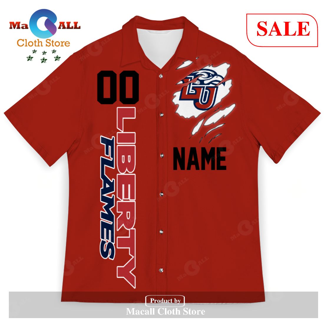 Personalized Liberty Flames Football Helmet Hawaiian Shirt - Creative and Unique Gift