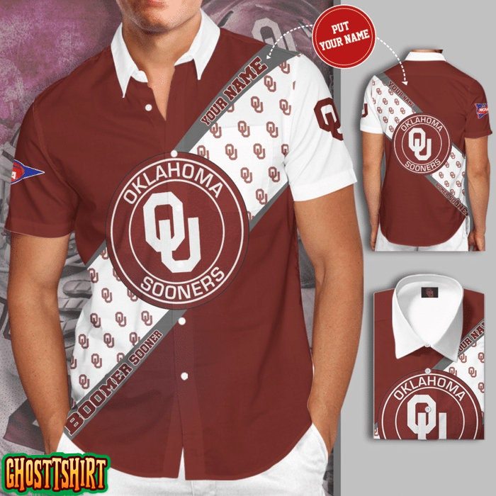 Personalized Men's Oklahoma Sooners Hawaiian Shirt