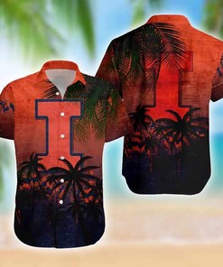 Personalized NCAA Illinois Fighting Illini Coconut Tree Hawaiian Shirt 