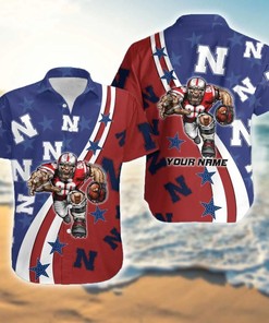 Personalized NCAA Nebraska Cornhuskers American Flag Hawaiian Shirt - Show Your Patriotism.
