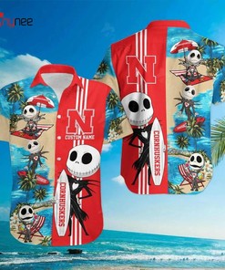 Personalized NCAA Nebraska Cornhuskers Skellington Design Hawaiian Shirt - Personalize Your Wardrobe.