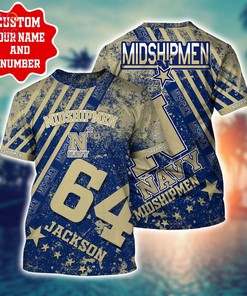 Personalized Navy Midshipmen Hawaiian Shirt - Trending this Summer