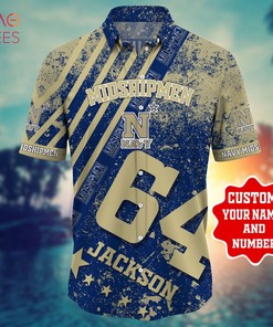 Personalized Navy Midshipmen Hawaiian Shirt - Trending this Summer