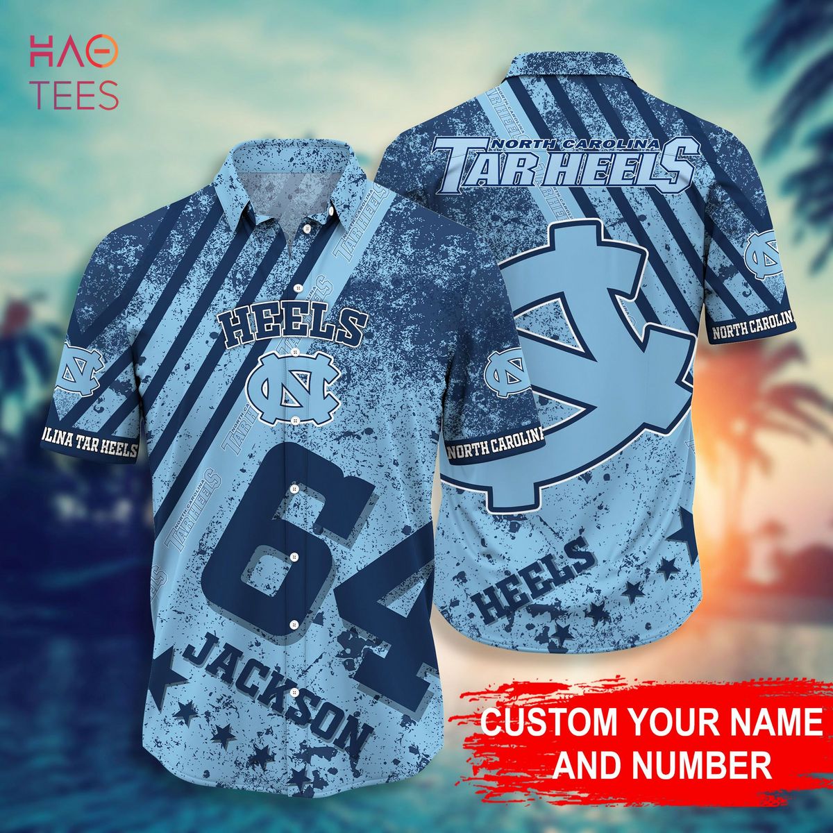 Personalized North Carolina Tar Heels Hawaiian Shirt - Trending this Summer