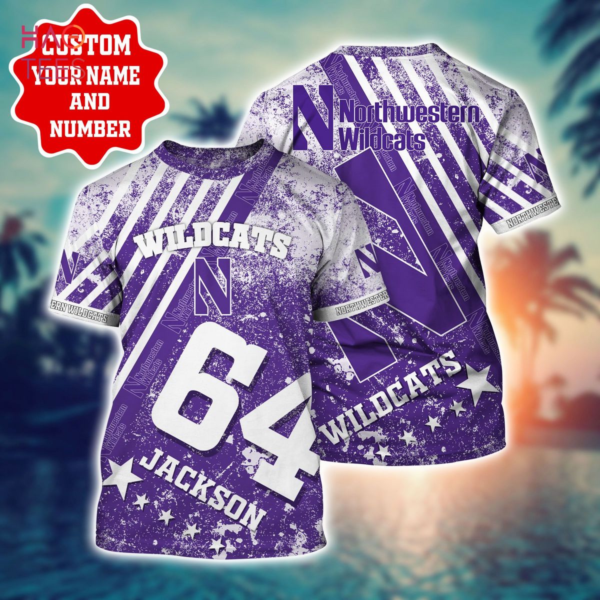 Personalized Northwestern Wildcats Hawaiian Shirt - Trending this Summer