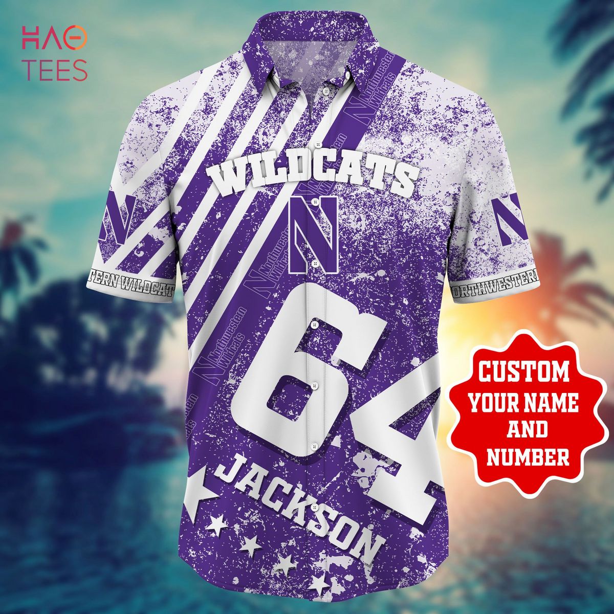 Personalized Northwestern Wildcats Hawaiian Shirt - Trending this Summer