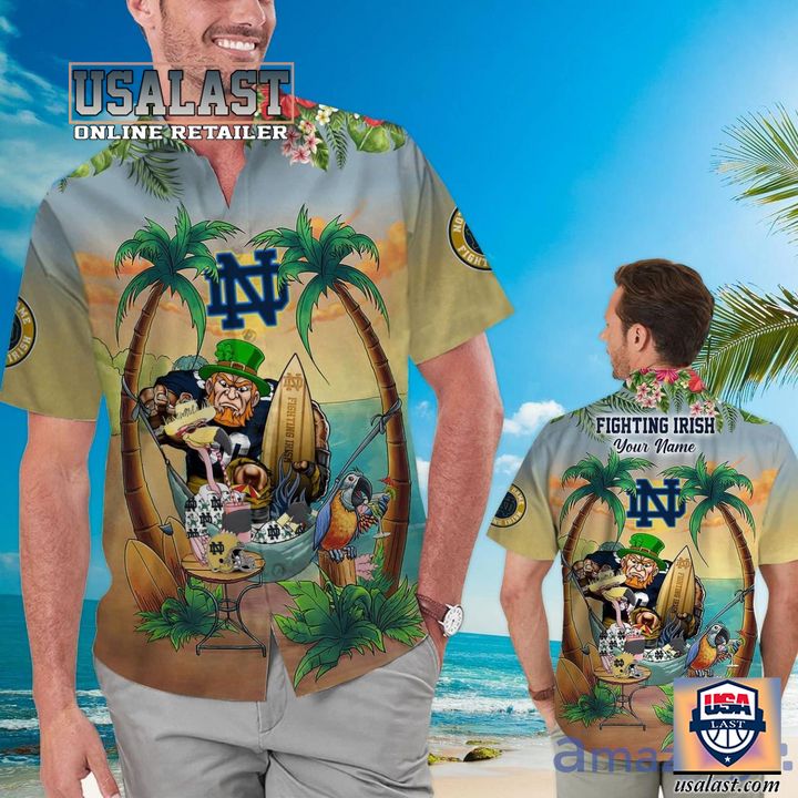 Personalized Notre Dame Fighting Irish Beach Party Hawaiian Shirt