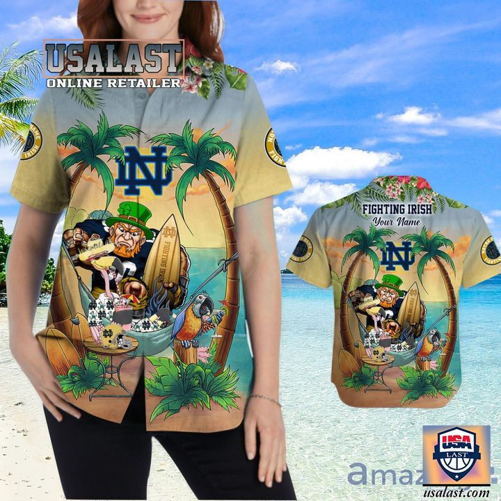 Personalized Notre Dame Fighting Irish Beach Party Hawaiian Shirt