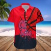 Personalized Ole Miss Rebels Red Blue Grunge Hawaiian Shirt for Fans