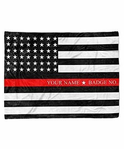 Personalized Redline Firefighter Throw Blanket for Men