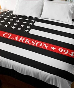 Personalized Redline Firefighter Throw Blanket for Men