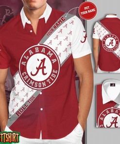 Personalized Short Sleeve Alabama Crimson Tide Hawaiian Shirt for Fans