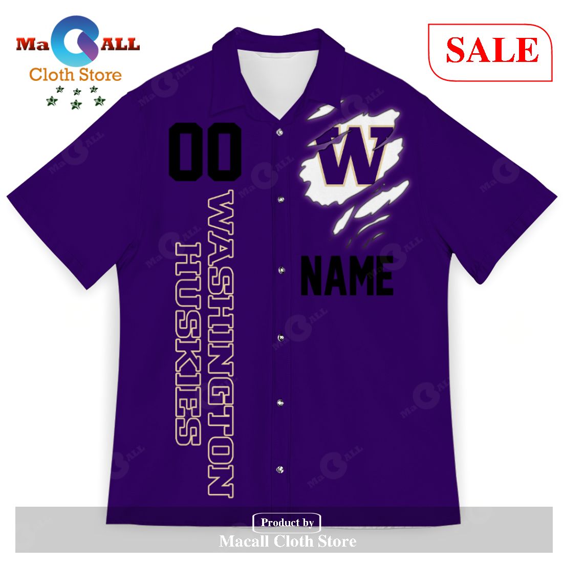 Personalized Washington Huskies Sports American Football Helmet Hawaii Shirt