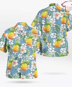 Pineapple All Over Print 3D Flowery Aloha Summer Beach Hawaiian Shirt - North Carolina Tar Heels Collection