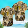 Pirate Aloha Hawaii Shirt Beach Shirt with Notre Dame Fighting Irish Parrot Floral