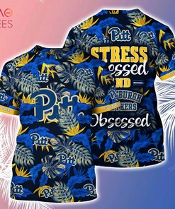 Pittsburgh Panthers Hawaiian Shirt And Shorts For Summer, Stress Blessed Obsessed Fans