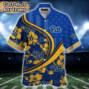 Pittsburgh Panthers NCAA US Flag Flower Hawaii Shirt For Fans