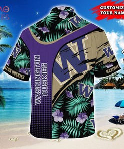 Prepare for Summer with Customized Washington Huskies Hawaiian Shirt with Tropical Pattern for Fans