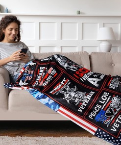 Proud Patriotic Hard Head Veterans Throw Blanket 50x60