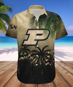 Purdue Boilermakers Coconut Tree Tropical Genuine Hawaiian Shirt