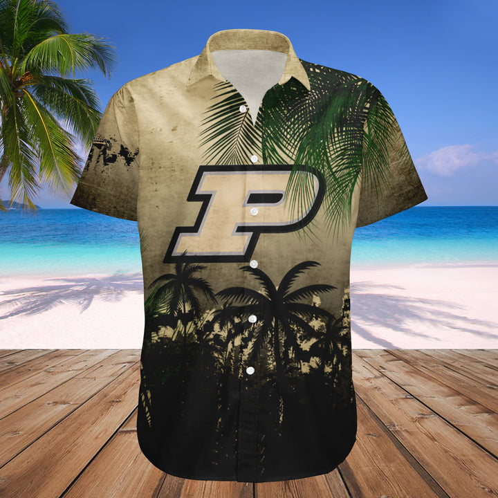 Purdue Boilermakers Coconut Tree Tropical Genuine Hawaiian Shirt