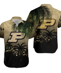 Purdue Boilermakers Coconut Tree Tropical Genuine Hawaiian Shirt