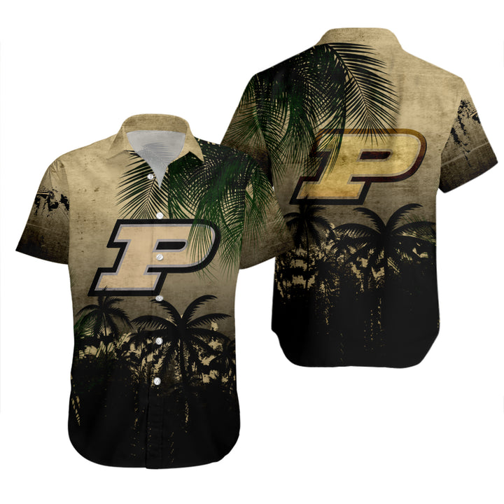 Purdue Boilermakers Coconut Tree Tropical Genuine Hawaiian Shirt