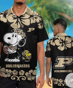 Purdue Boilermakers & Snoopy Hawaiian Shirt - Fun and Adorable Fan Gear