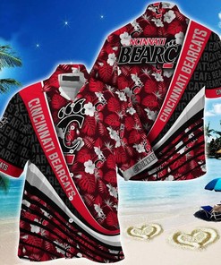 Red Black Cincinnati Bearcats Aloha Hawaiian Shirt for Fans