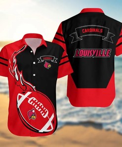 Red and Black Louisville Cardinals NCAA Hawaiian Shirt 
