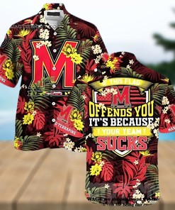 Represent Maryland Terrapins with Trendy American Hawaiian Tropical Patterns Unisex Hawaii Shirt