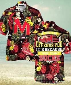 Represent Maryland Terrapins with Trendy American Hawaiian Tropical Patterns Unisex Hawaii Shirt
