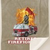 Retired Fire Department Graphic Brown Fleece Throw Blanket - Firefighter Gift
