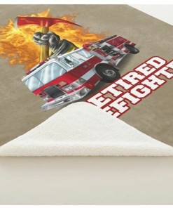 Retired Fire Department Graphic Brown Fleece Throw Blanket - Firefighter Gift