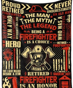 Retired Firefighter Retirement Throw Blanket - Honoring Fireman