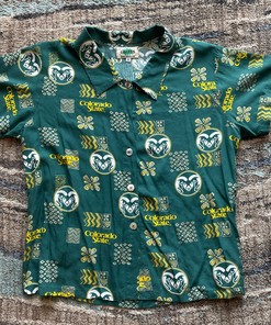 Retro Colorado State Rams Hawaiian Button Up Shirt for Vintage Lovers