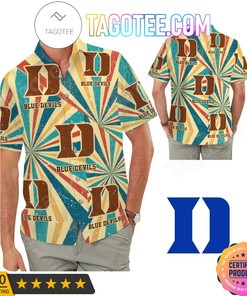 Retro Duke Blue Devils Vintage Style Aloha Hawaii Shirt, Beach Short Perfect for Fans