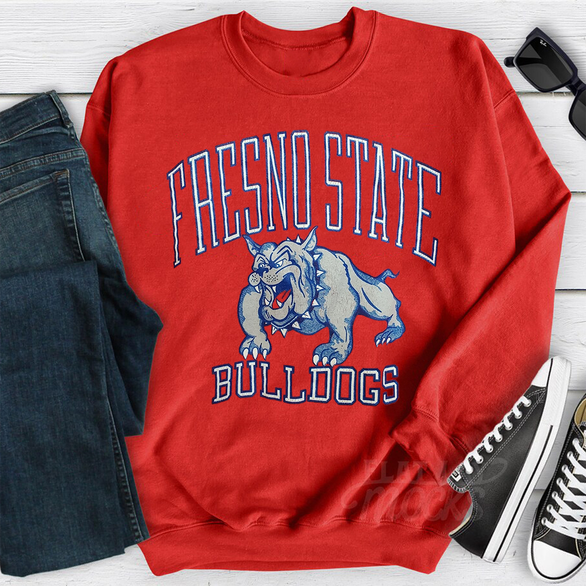 Retro Fresno State Bulldogs Sweatshirt - Vintage Logo Design