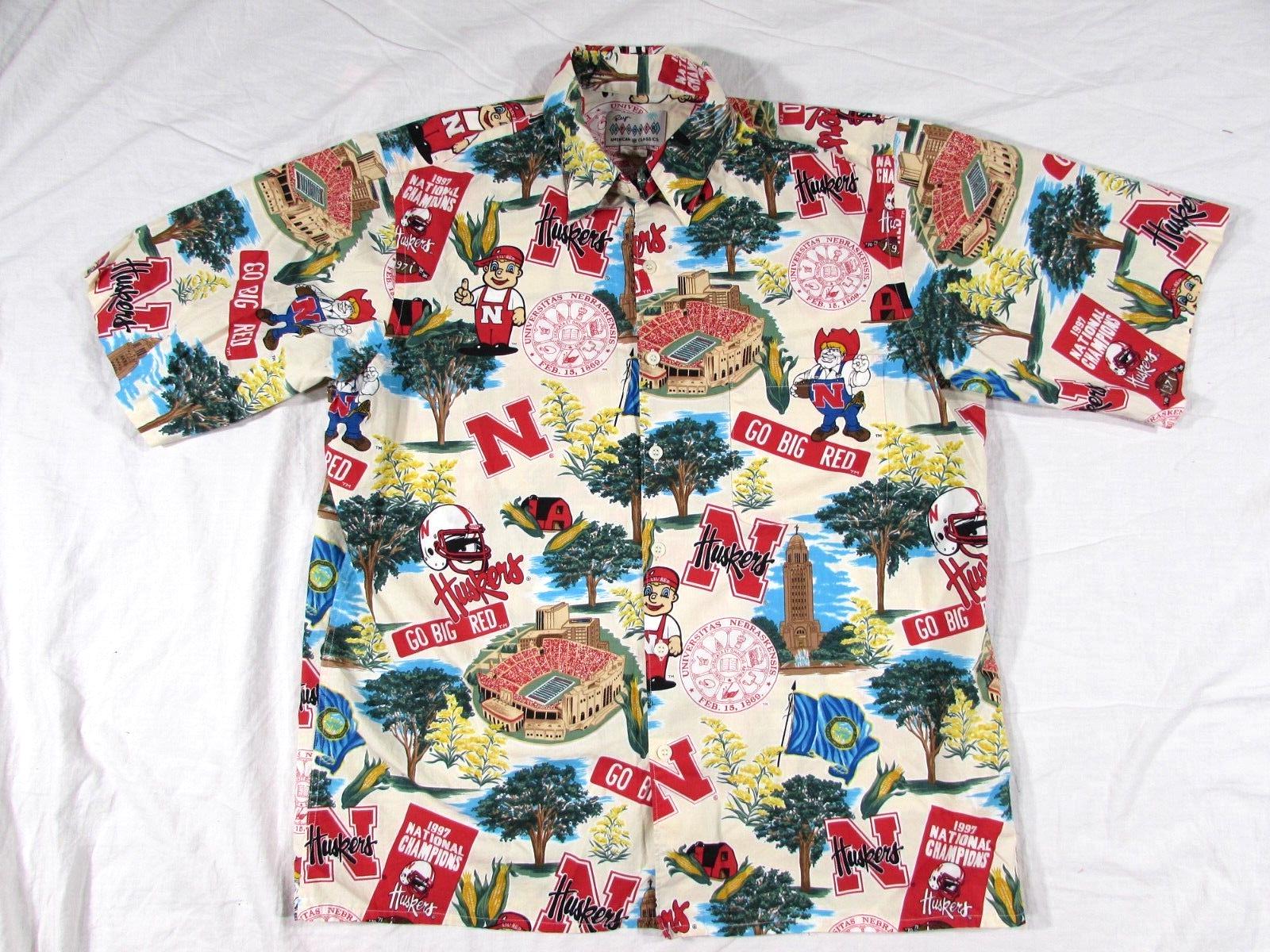 Retro Reyn Spooner American Classics Nebraska Cornhuskers Hawaiian Shirt