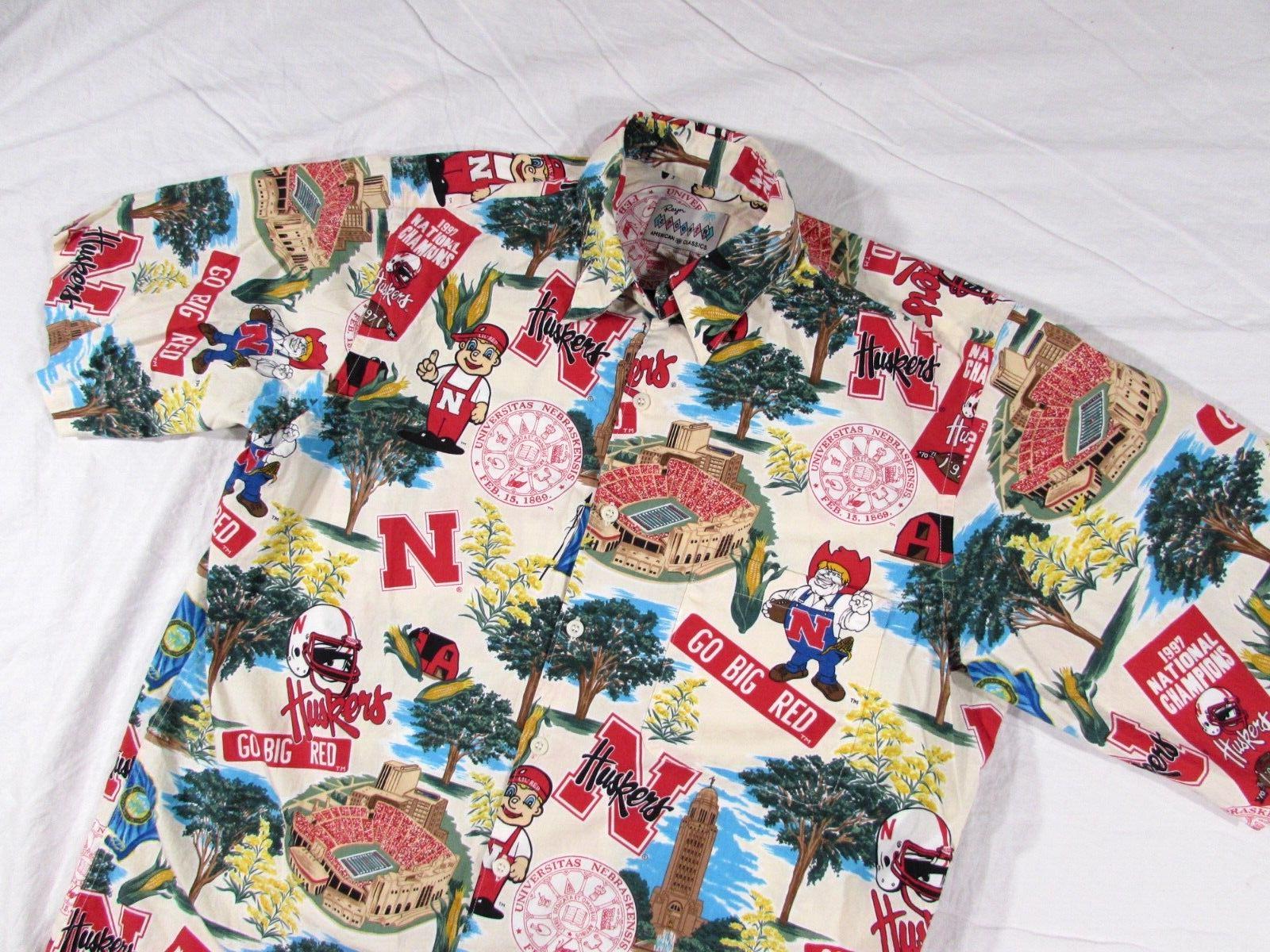 Retro Reyn Spooner American Classics Nebraska Cornhuskers Hawaiian Shirt
