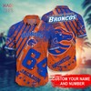 Reyn Spooner Mens Blue Hawaiian Camp Shirt with Boise State Broncos Design