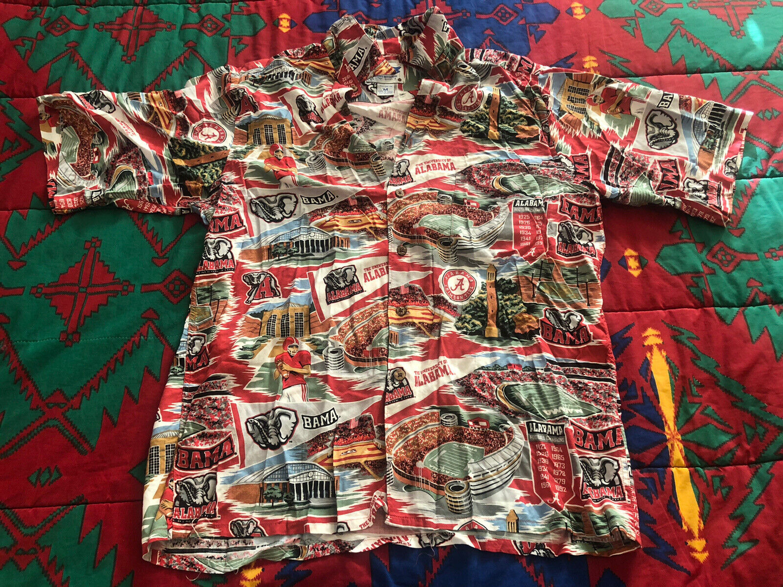 Roll Tide with Vintage Reyn Spooner Alabama Crimson Tide Hawaiian Shirt