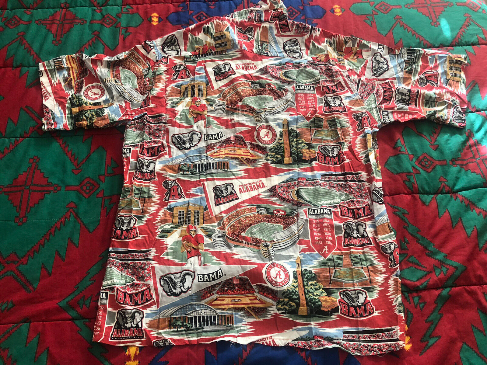 Roll Tide with Vintage Reyn Spooner Alabama Crimson Tide Hawaiian Shirt