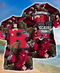 Rutgers Scarlet Knights Hawaiian Shirt And Shorts For Summer, Tropical Patterns For Fans